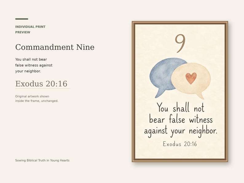 Ten Commandments Watercolor Wall Art Set, Christian Nursery Decor, 10 ...