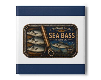 Vintage keramische onderzetter zeebaars | No.12 Viscollectie Seychellen | Cadeau visliefhebber | Nautische onderzetter van kurk