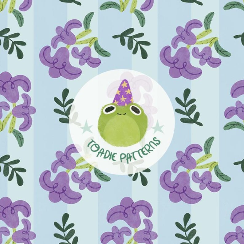 Hand-drawn Violet Flower Seamless Pattern, Spring Botanical Print ...