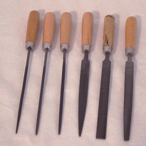MultiPurpose Jewelers/Crafters 6 Piece File Set Wood Handles