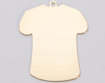 T-shirt grandi in ottone per stampaggio grezzi, 1-1/4" x 1-1/16", calibro 24, confezione da 6