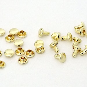 6mm Diameter Brass Plated Compression Rivets Package of 12 SALE