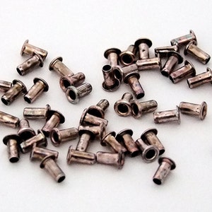 3/32 Diameter 1/4&quot; Length Antique Silver Plated Eyelets Package of 48 SALE