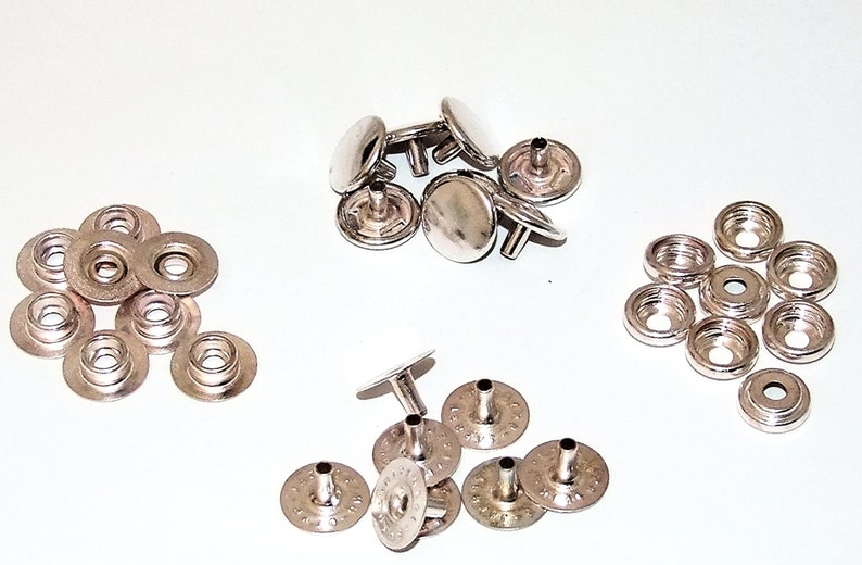 1/2 Inch Diameter Silver Plated Snaps Package of 8 Sets SALE image 1