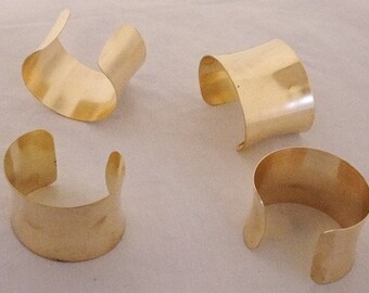 Concaved Brass Bracelet Cuff Blanks For Jewelry Making 2 inch Pkg Of 4