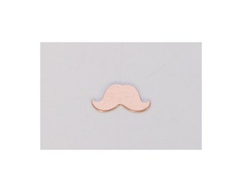 Copper Stamping Blanks Small Mustache 1/2" x 1/4"   24ga Pkg Of 6