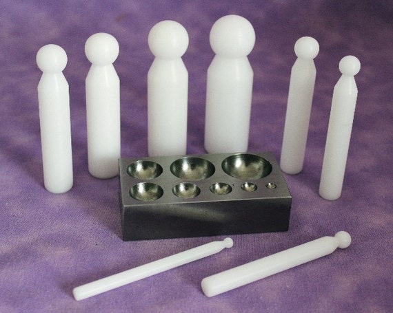 Buy 9 Piece Nylon and Steel Dapping Punch and Block Set Sizes 5mm 27mm  Online in India 