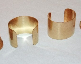 Brass Bracelet Cuff Blanks For Jewelry Making 2 inch Pkg Of 4