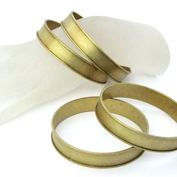 Raw Brass Channeled Bracelet Bangle Blanks 3/8 inch Pkg Of 4
