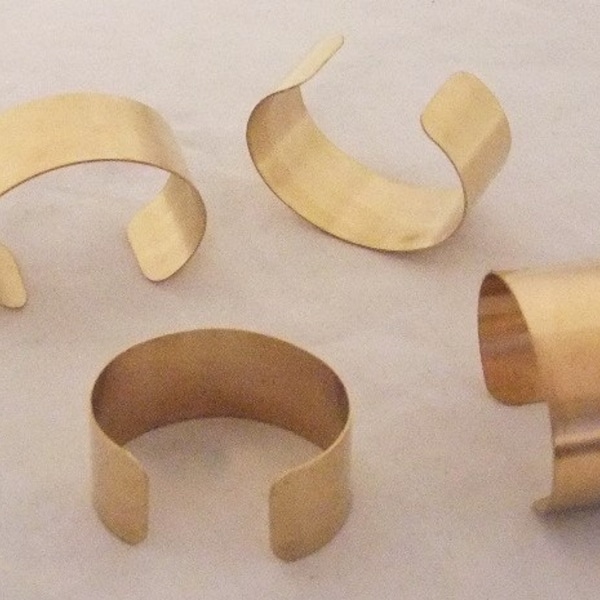 Brass Bracelet Cuff Blanks For Jewelry Making 1 inch Pkg Of 4