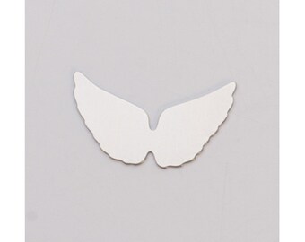 Nickel Silver Stamping Blanks Angel Wings  1-1/8" x 5/8"  24ga Pkg Of 6