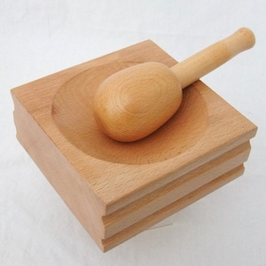 Large 6 Inch Wood Dapping Block With Large Wood Mallet