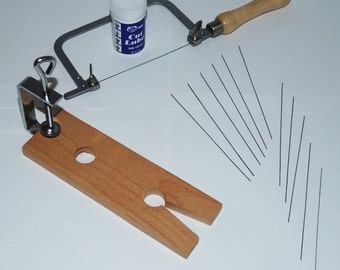 Jewelry Making Tools Kit Jewelers Saw Frame Bench Pin w/ Clamp & 144 Saw  Blades 706569085075