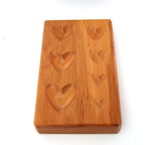 Hardwood Dapping Forming Block - Heart Depressions 7 Sizes SALE