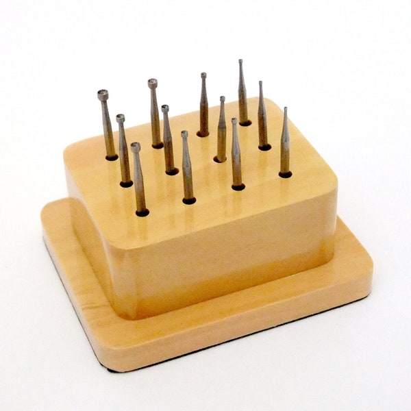 Swiss Style Cup Burs Great For Wire Rounding 12 Pc In Wood Stand