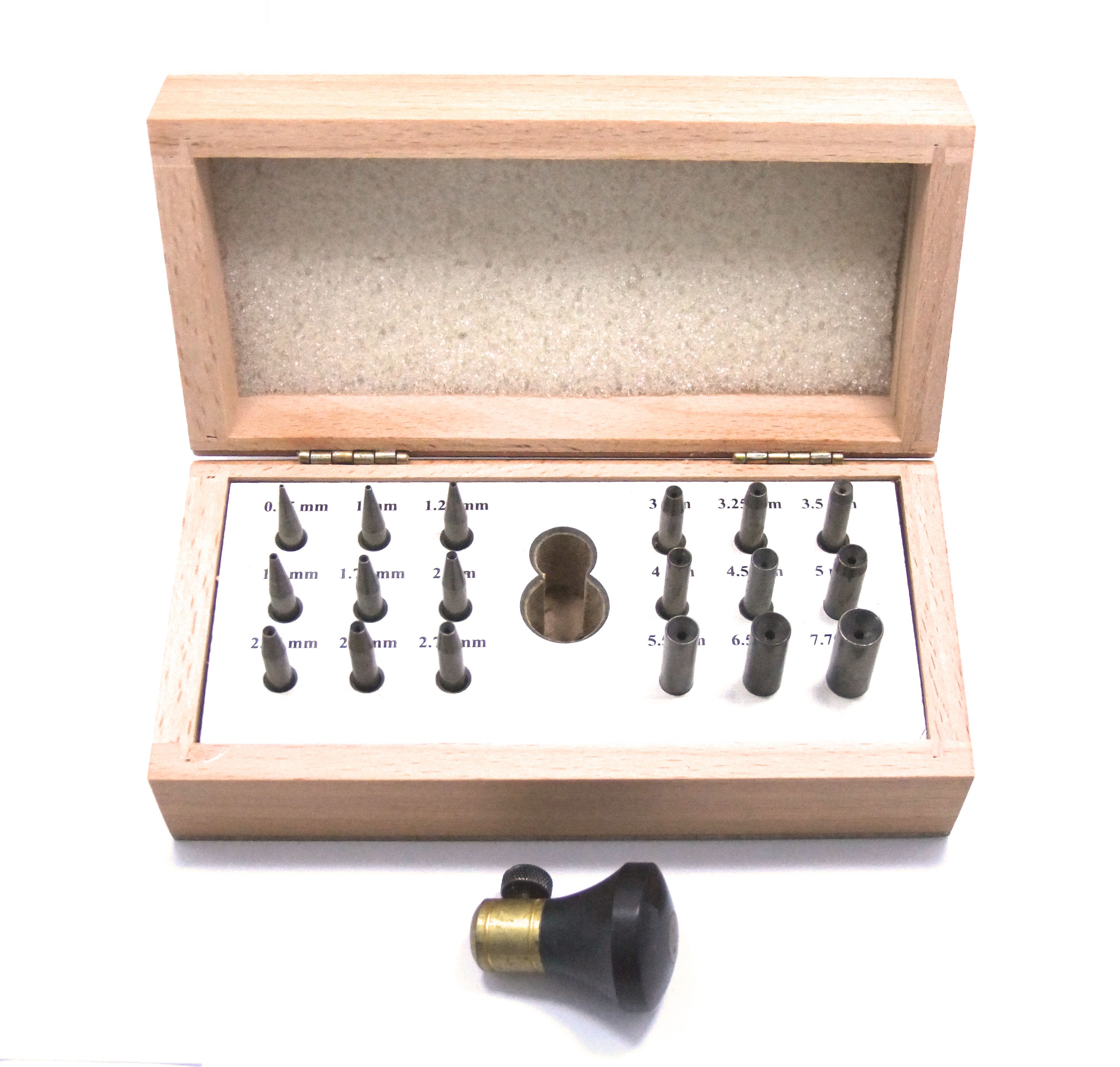 8 Piece Brass Pin Punch Set Sizes 1/16 3/32 1/8 5/32 3/16 7/32 1/4