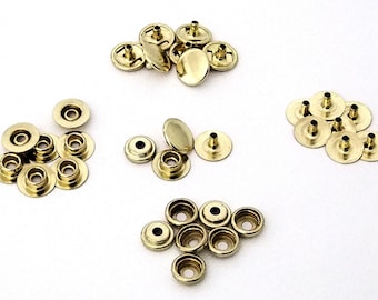 1/2 Inch Diameter Brass Plated Snaps Package of 8 Sets SALE