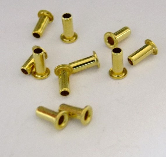 Brass Eyelet Rivets 3/32 Wide x 7/32 Long Package Etsy