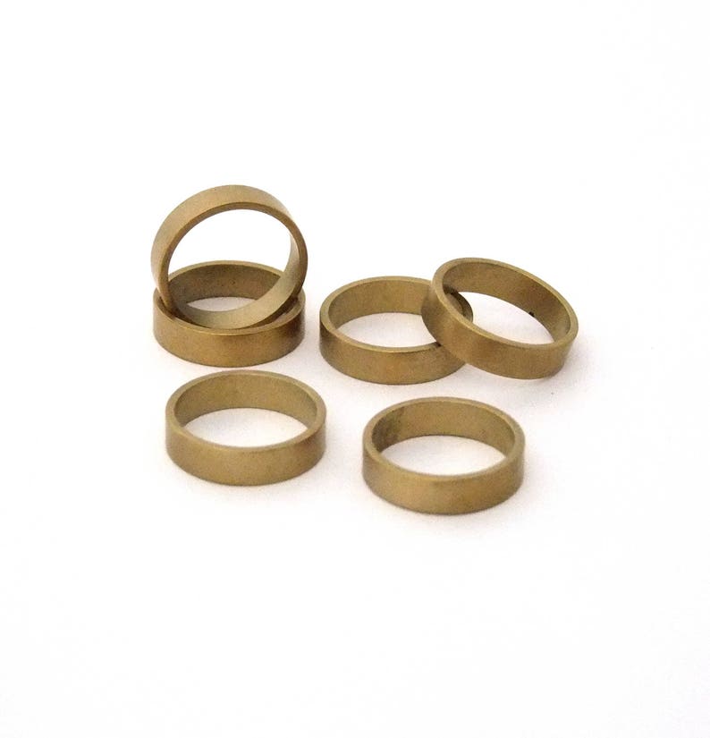 Raw Brass Flat Ring Blanks 4.8mm Wide Size 12 Pkg of 6 Be Etsy