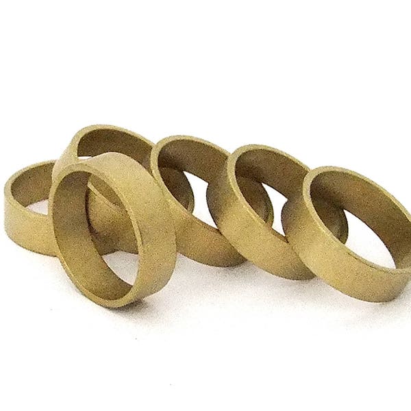 Raw Brass Flat Ring Blanks 1/4" Wide Size 6  Pkg Of 6