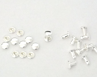 7mm Diameter Silver Plated Compression Rivets Package of 12 SALE