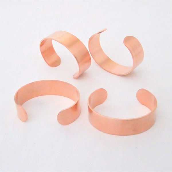 Raw Copper Bracelet Cuff Blanks For Jewelry Making 3/4 inch Pkg Of 4