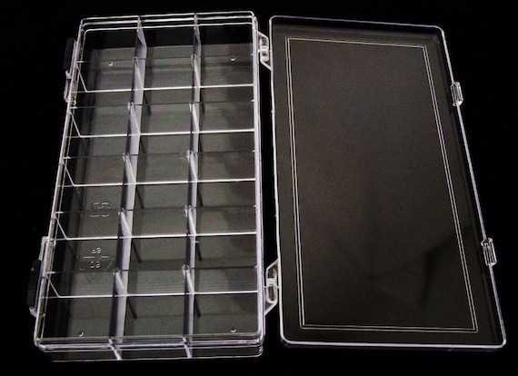 Crystal Clear 18 Compartment Storage Box With Double Slide Locking