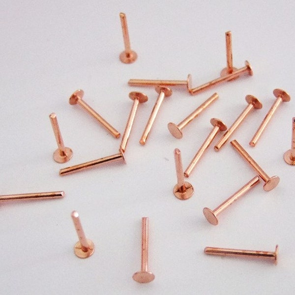 Copper Solid Rivets 1.3mm Wide x 1/2" Long Package Of 100