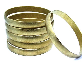 Raw Brass Solid Domed Bracelet Bangle Blanks 3/8 inch Pkg Of 6