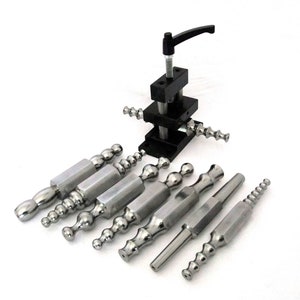 Highly Polished Large Double Ended Forming Stakes Set Of 8 With Vise SALE