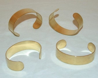 Brass Bracelet Cuff Blanks For Jewelry Making .75 inch Pkg Of 4  SALE