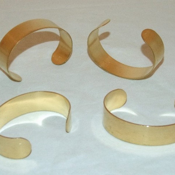 Brass Bracelet Cuff Blanks For Jewelry Making .75 inch Pkg Of 4  SALE