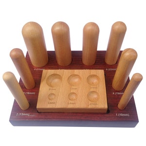 9 Piece Wood Dapping Set With Wood Stand  SALE