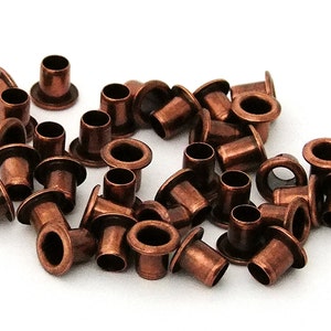 3/16 Inch Diameter Antique Copper Plated Eyelets Package of 36 SALE