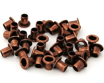 3/16 Inch Diameter Antique Copper Plated Eyelets Package of 36 SALE