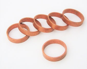 Raw Copper Flat Ring Blanks 4.8mm Wide Size 10  Pkg Of 6 Be Creative