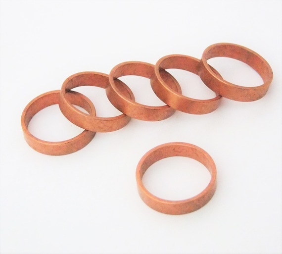 Raw Copper Flat Ring Blanks 4.8mm Wide Size 6 Pkg of 6 Be Creative Etsy UK