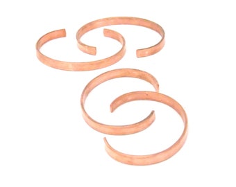 Raw Copper Bracelet Cuff Blanks For Jewelry Making 1/4 inch Pkg Of 4