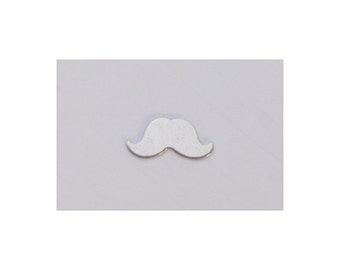 Nickel Silver Stamping Blanks Small Mustache 1/2" x 1/4"   24ga Pkg Of 6