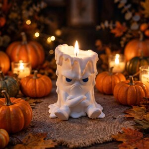 Grumpy Candle Figurine with Tea Light –Grumpy Character Decor,