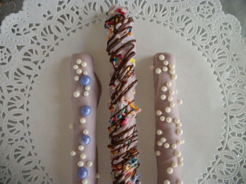 Chocolate Covered Pretzels Sticks Birthday Party Favors Etsy