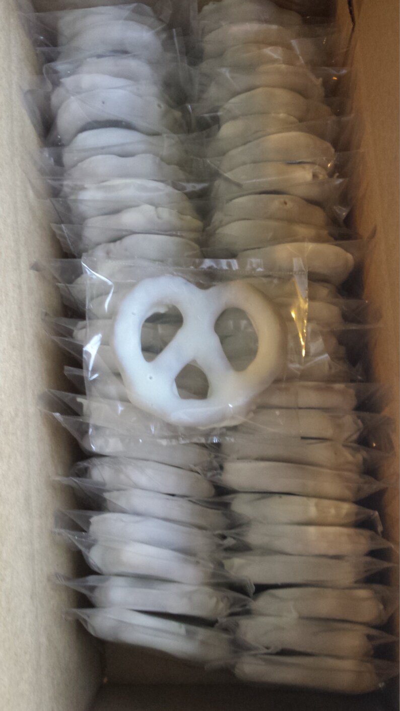 Bulk White Chocolate Pretzels 3 inch Individually Wrapped 50 Etsy