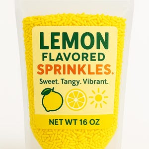 Lemon Flavored Sprinkles – 1 Pound Bag | Sweet  Tangy | Vibrant Yellow Color | Perfect for Baking, Decorating, Ice Cream & More