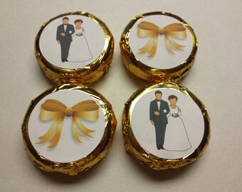 Wedding Favors Gold Foil Wrapped With label Made To Order 24 Pieces