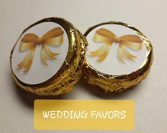 Gold Wedding Favors Chocolate cookie Foil wrapped