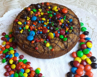 Cookie Cake M&M Overload Cookie Cake 6 inch Perfect Mini Cake College Care Gift, Birthday Gift, Holiday Gift