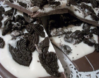 Chocolate Cookies and Cream Bark 1 LB, made to order, Perfect gift Chocolate Bark, Topped with Cookies and Cream