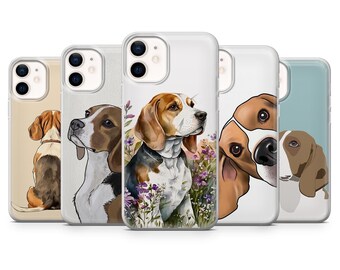 Funda para teléfono con diseño de cachorro de perro Beagle para iPhone, Samsung, Pixel, Huawei y otros (envíanos un mensaje).