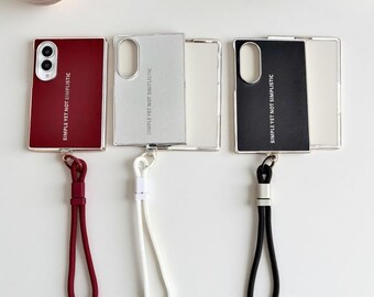 Custodia di lusso in pelle per Samsung Z Fold 8 Ultra 7 6 5 4 / Cover a libro sottile con cordino e protezione per la fotocamera