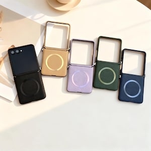 Luxus Leder Magnet Fall für Samsung Galaxy Z Flip 7 6 5 4 Wireless Lade stoßfeste Schutzhülle Bild 1